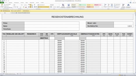 Foto: Reisekostenabrechnung